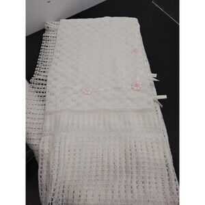 Blue Bird Vintage Light White Pastel Baby Blanket, 100% Acrylic, Made in the USA